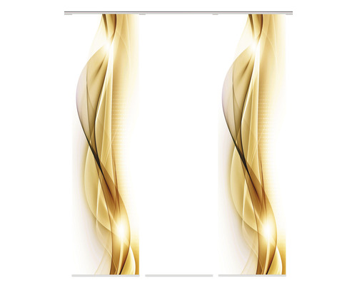 Flächenvorhang Home Fashion Neblana gold 60x245 cm 3er-Set