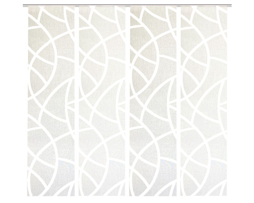 Panneau japonais Home Fashion Cassé gris/blanc 60x245 cm lot de 4