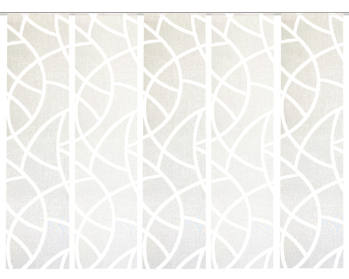 Panneau japonais Home Fashion Cassé gris/blanc 60x245 cm lot de 5