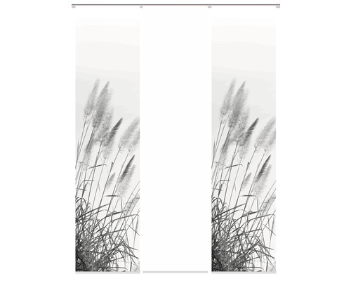Panneau japonais Home Fashion Pampas gris/blanc 60x245 cm lot de 3