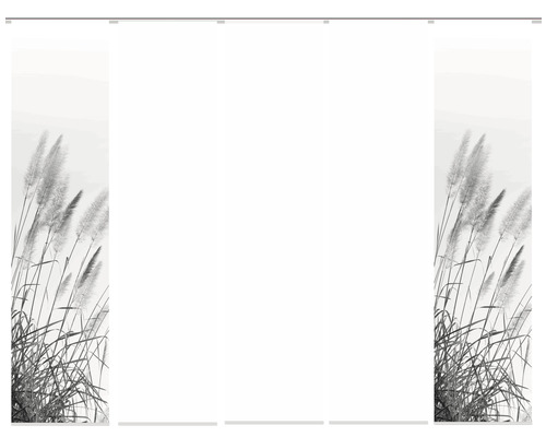 Panneau japonais Home Fashion Pampas gris/blanc 60x245 cm lot de 5