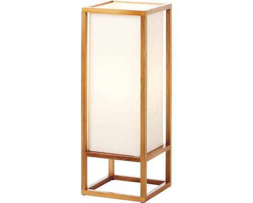 Lampadaire avec cadre en bois et abat-jour en tissu