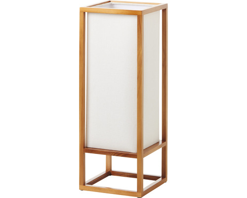Lampadaire avec cadre en bois et abat-jour en tissu