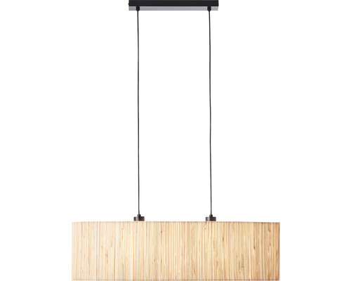 Rechteckige Pendelleuchte aus Naturmaterialien