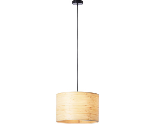 Pendelleuchte mit Lampenschirm aus Holz