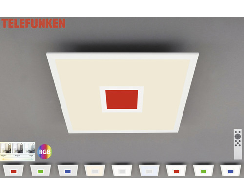 Panneau LED Telefunken à intensité lumineuse variable 1 x 24 W 2400 lm 3000-6500 K RGB avec télécommande Ø 44,5 cm
