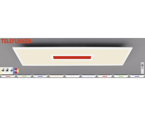 Panneau LED Telefunken à intensité lumineuse variable 1 x 22 W 2200 lm 3000-6500 K RGB avec télécommande L 100 cm