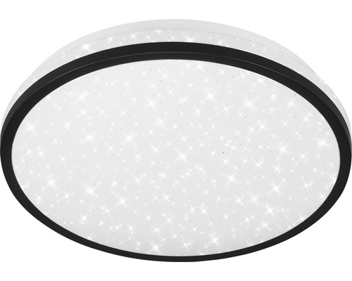 LED Sensor Deckenleuchte Sternenhimmel 16 W 1500 lm 4000 K ø 29 cm schwarz Runde Deckenleuchte mit Sterneneffekt