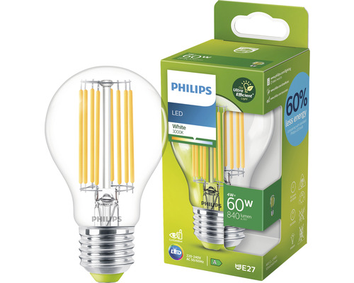 Philips LED Lampe mit E27 Sockel und 4 Watt Leistung im Karton
