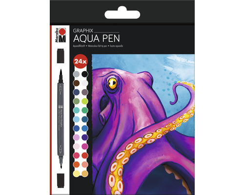 Lot de feutres Marabu Aqua Pen, 24 pièces