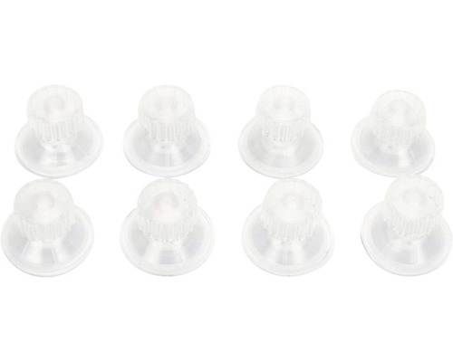 Huit butées de meubles transparentes en plastique