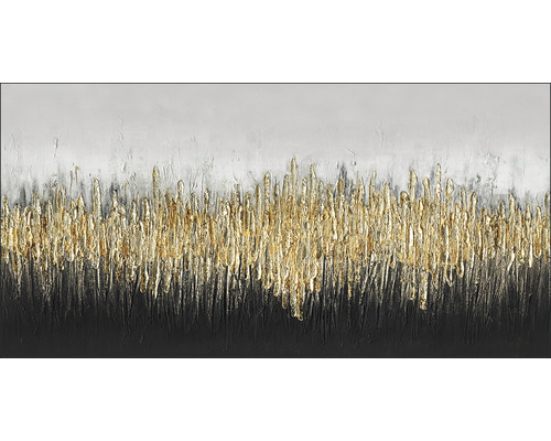 Leinwandbild Grey-Black-Gold 50x100 cm