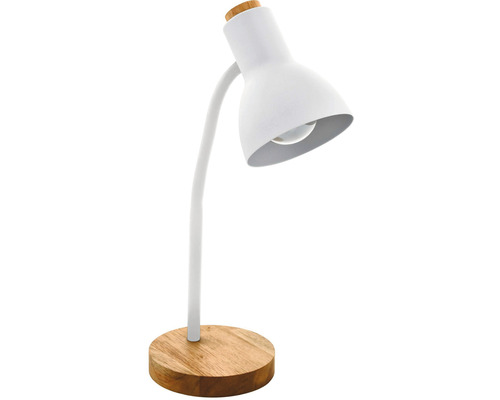 Lampe de table Veradal 1 x E27 blanc bois