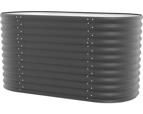 Jardinière surélevée en métal avec surface ondulée et raccords vissés