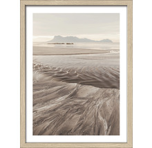 Image encadrée avec motif de plage et ligne côtière