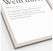 Gerahmtes Poster mit der Definition von Weindurst