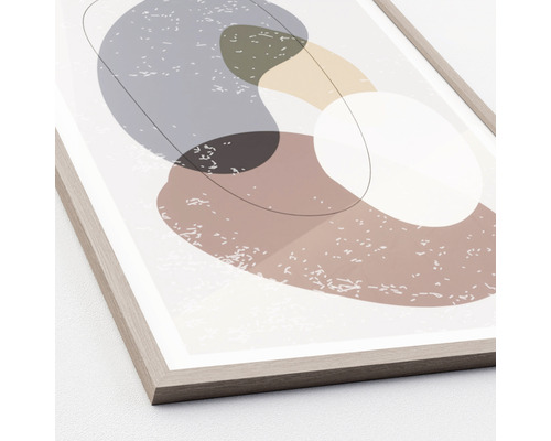 Tableau mural abstrait encadré avec formes géométriques