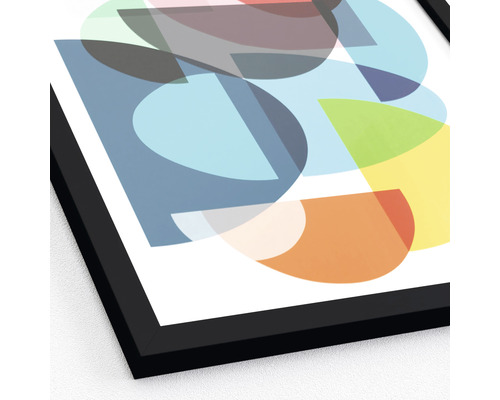 Impression graphique avec des formes géométriques dans un cadre