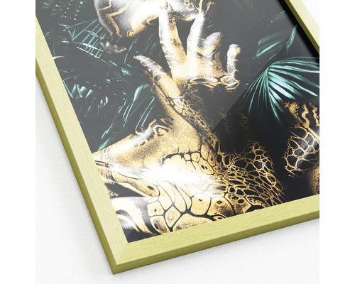 Dekoratives Bild mit goldenem Muster und Rahmen