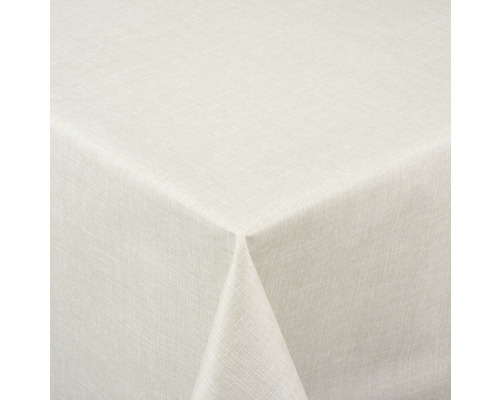 Nappe Véniline lin beige largeur 140 cm (au mètre) Gros plan d''une nappe en tissu