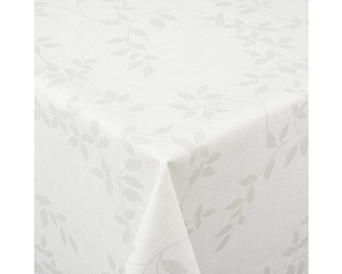 Nappe Véniline Leaf gris clair 140 cm de largeur (au mètre) Nappe avec motif de feuilles