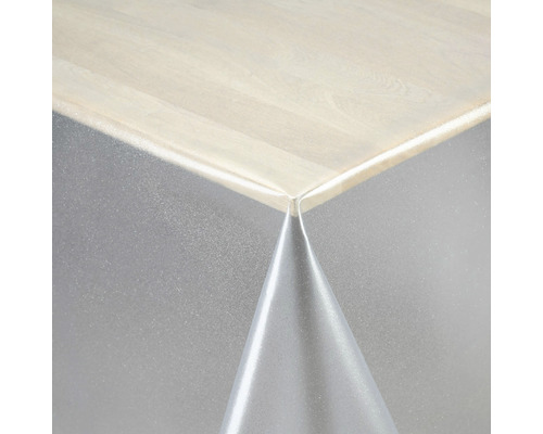 Protège-table Crystal argent brillant largeur 140 cm (au mètre) Nappe transparente protège une table
