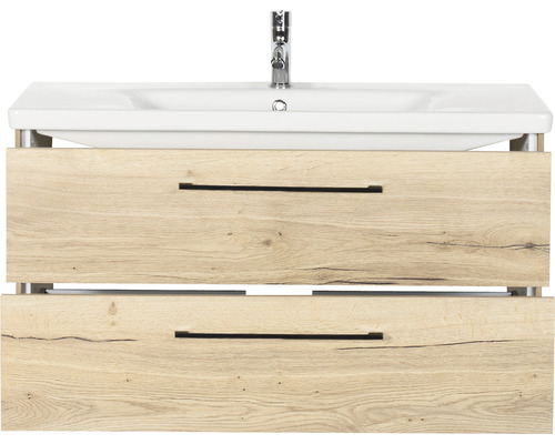 Waschtischunterschrank mit zwei Schubladen und Waschbecken