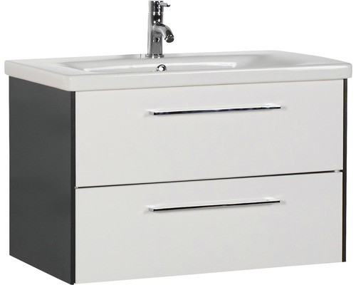 Lavabo avec meuble bas Marlin 3400 lxhxp 80x90x45.5 cm couleur de façade blanc