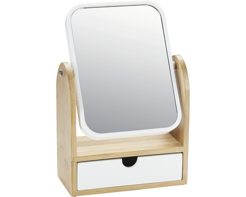 Miroir de maquillage avec tiroir diaqua® blanc 16.8x8x25 cm