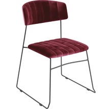 Chaise avec revêtement en velours et structure en métal