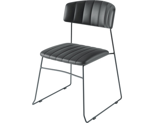 Chaise avec structure métallique et assise et dossier rembourrés