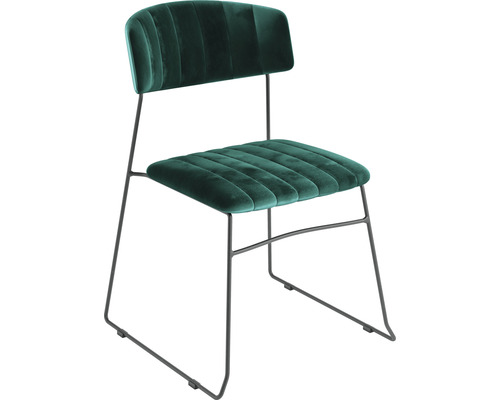 Chaise bistrot Mundo 55 x 54 x 79 cm acier velours vert