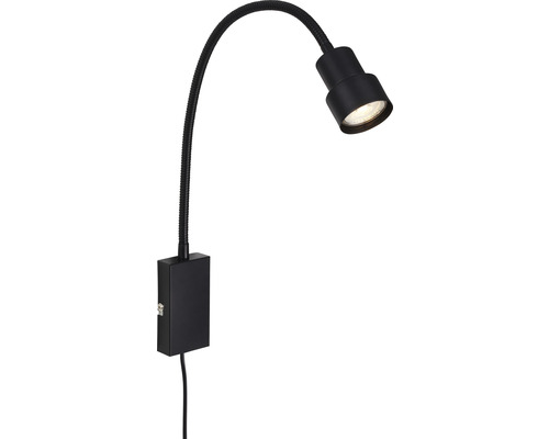 Applique murale à LED Tusi liseuse avec fonction tactile 5 W 400 lm 3000 K blanc chaud noir