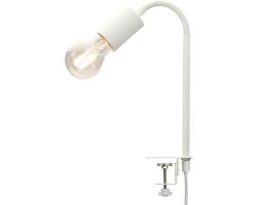 Lampe de bureau à pince LED Krampo sans 1 x E27 10 W H 32,5 cm blanc