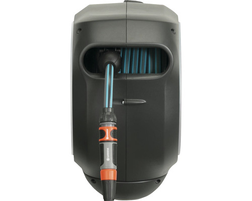 Boîtier de tuyau d''arrosage enroulable Gardena avec tuyau et lance