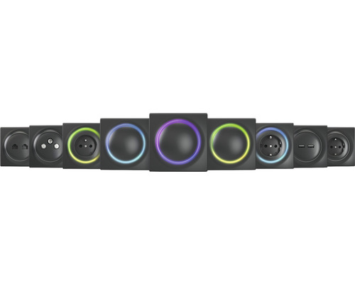 Eine Reihe von Steckdosen mit unterschiedlichen Designs und Funktionen