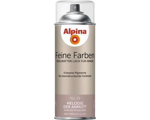 Peinture aérosol Alpina Feine Farben Mélodie de la grâce violet rosé discret 400 ml