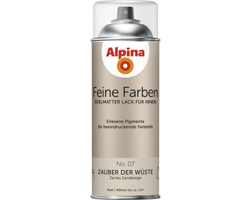 Peinture aérosol Alpina Feine Farben Magie du désert beige sable doux 400 ml