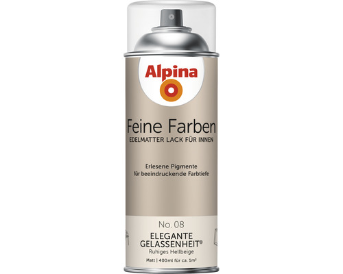 Peinture aérosol Alpina Feine Farben Une sérénité élégante beige clair apaisant 400 ml