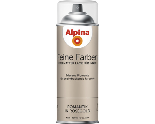 Peinture aérosol Alpina Feine Farben Romantique en rose doré rose doré 400 ml