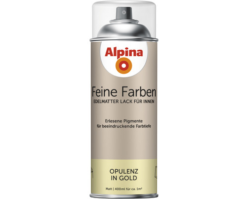 Peinture aérosol Alpina Feine Farben Opulence en or doré 400 ml