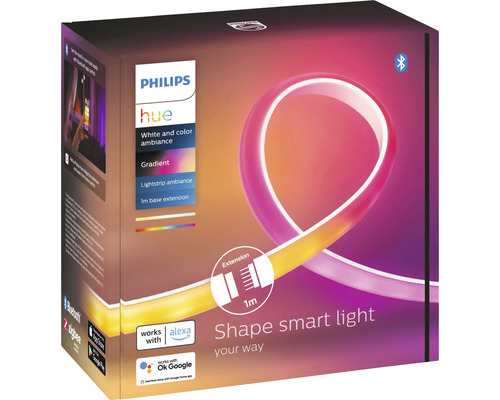 Extension de bande lumineuse Philips Hue pour les nuances et les tons blancs d''une longueur d''un mètre dans l''emballage