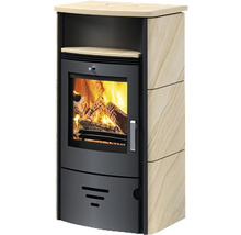 Poêle à bois avec feu de bois