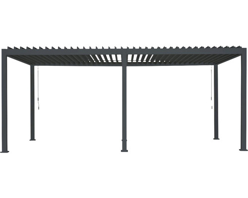 Pergola avec toit à lamelles et quatre poteaux pour le jardin