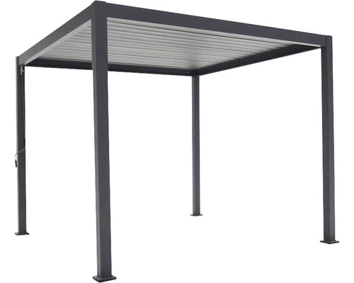 Pergola autoportante en aluminium gris
