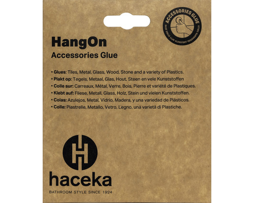 Colle pour accessoires HangOn pour carreaux, métal, verre, bois, pierre et plastiques