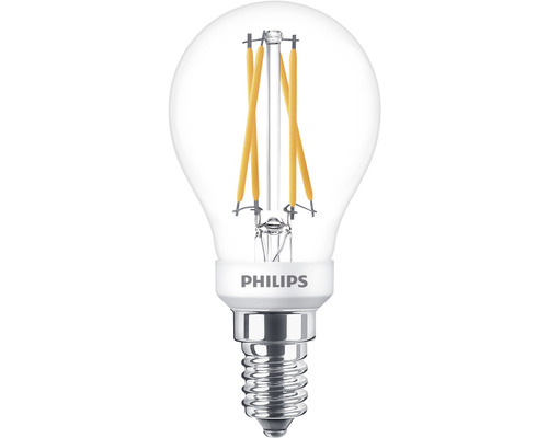 LED Tropfenlampe dimmfunktion P45 klar E14/3,4W(40W) 470 lm 2200- 2700 K warmweiss Warm Glow