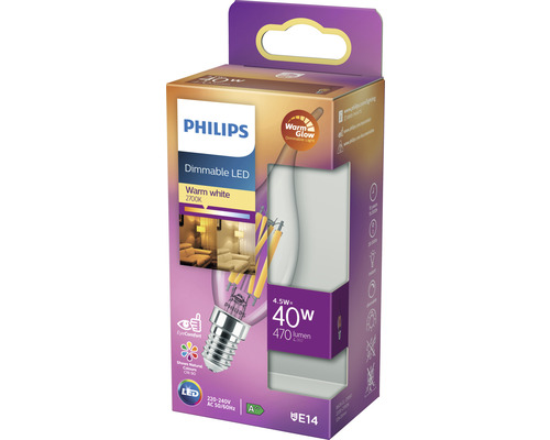 Philips LED-Lampe E14 in Produktverpackung