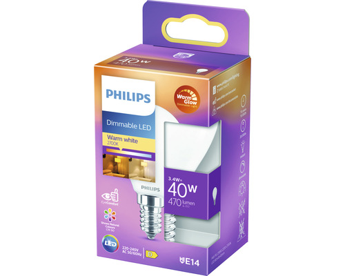 Philips LED Lampe, dimmbar, E14 Fassung