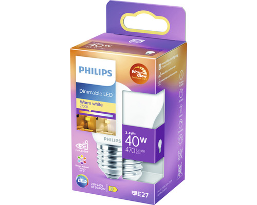 Philips LED Leuchtmittel, dimmbar, 40 Watt, warmweiß